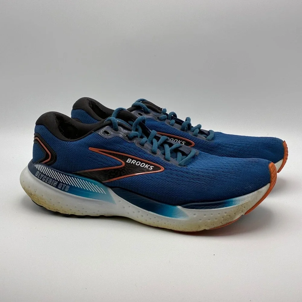 Brooks Glycerin GTS 21 Men Size 10 Blue Running Shoes 1104201D474